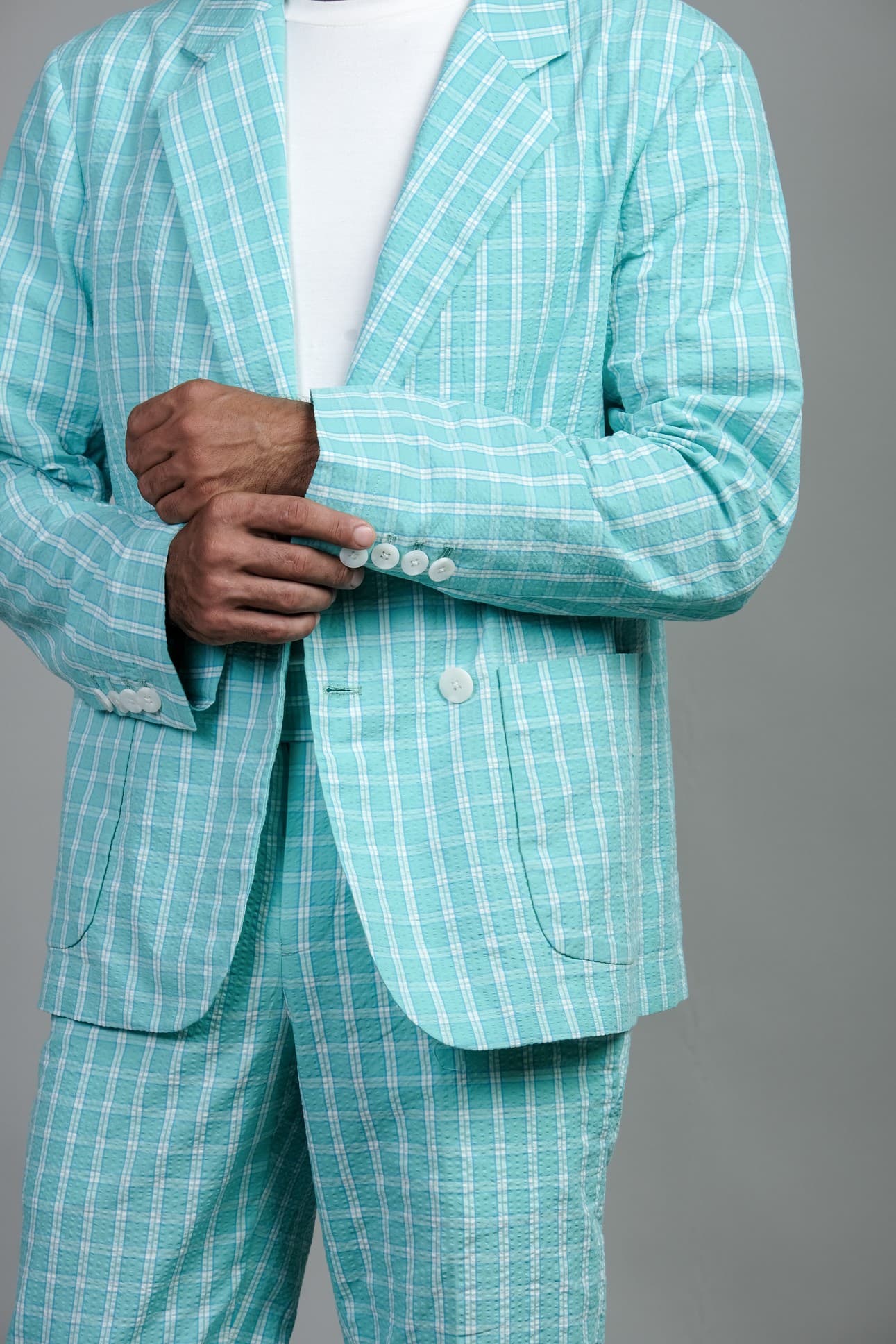 SUMMER BLUE CHECK JACKET