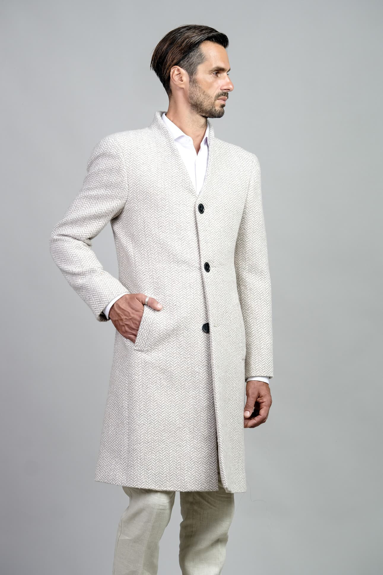 CITY BEIGE WOOL CASHMERE COAT