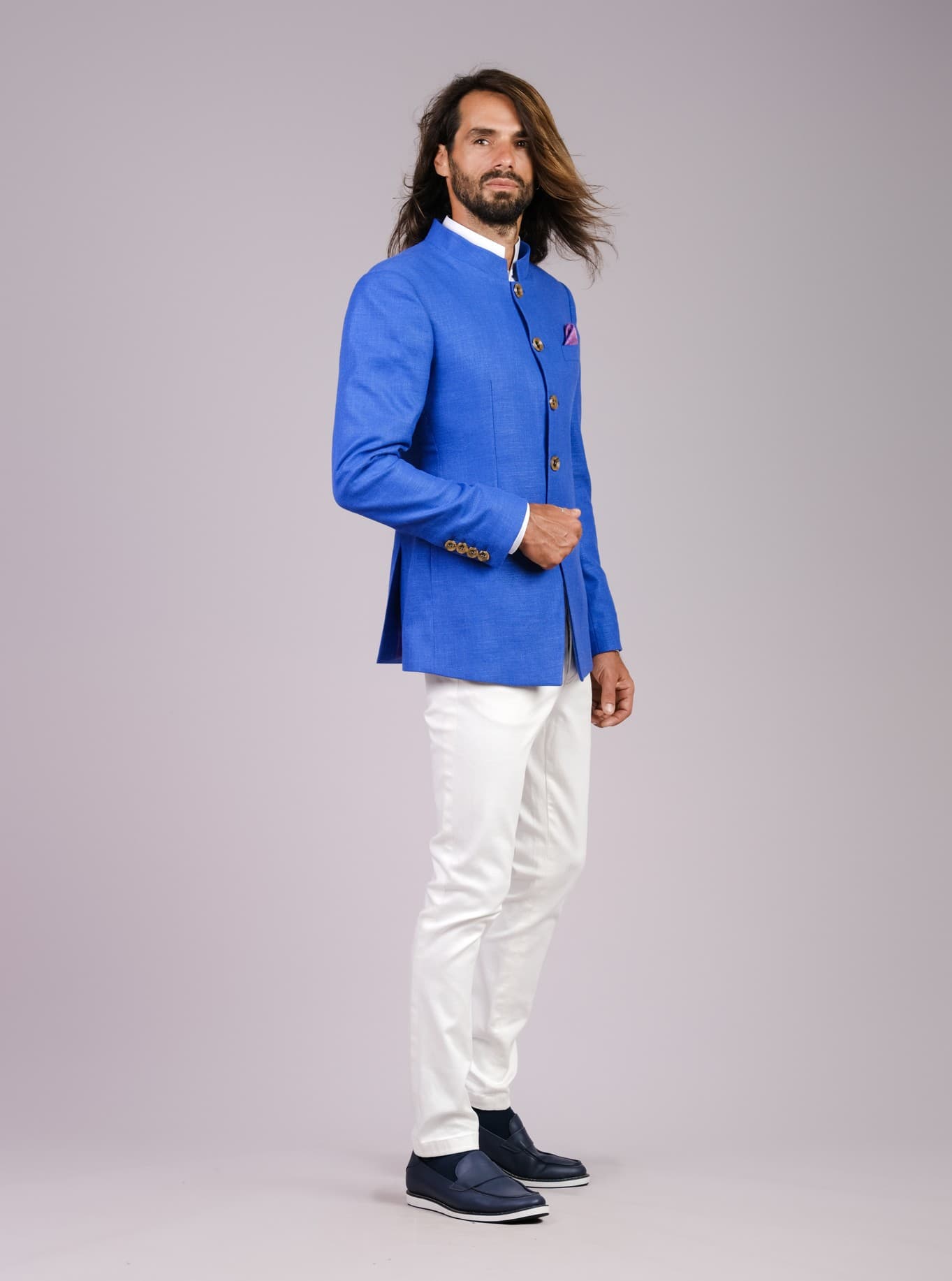 JACKET CỔ TÀU PHỐI QUẦN KAKI THỜI TRANG