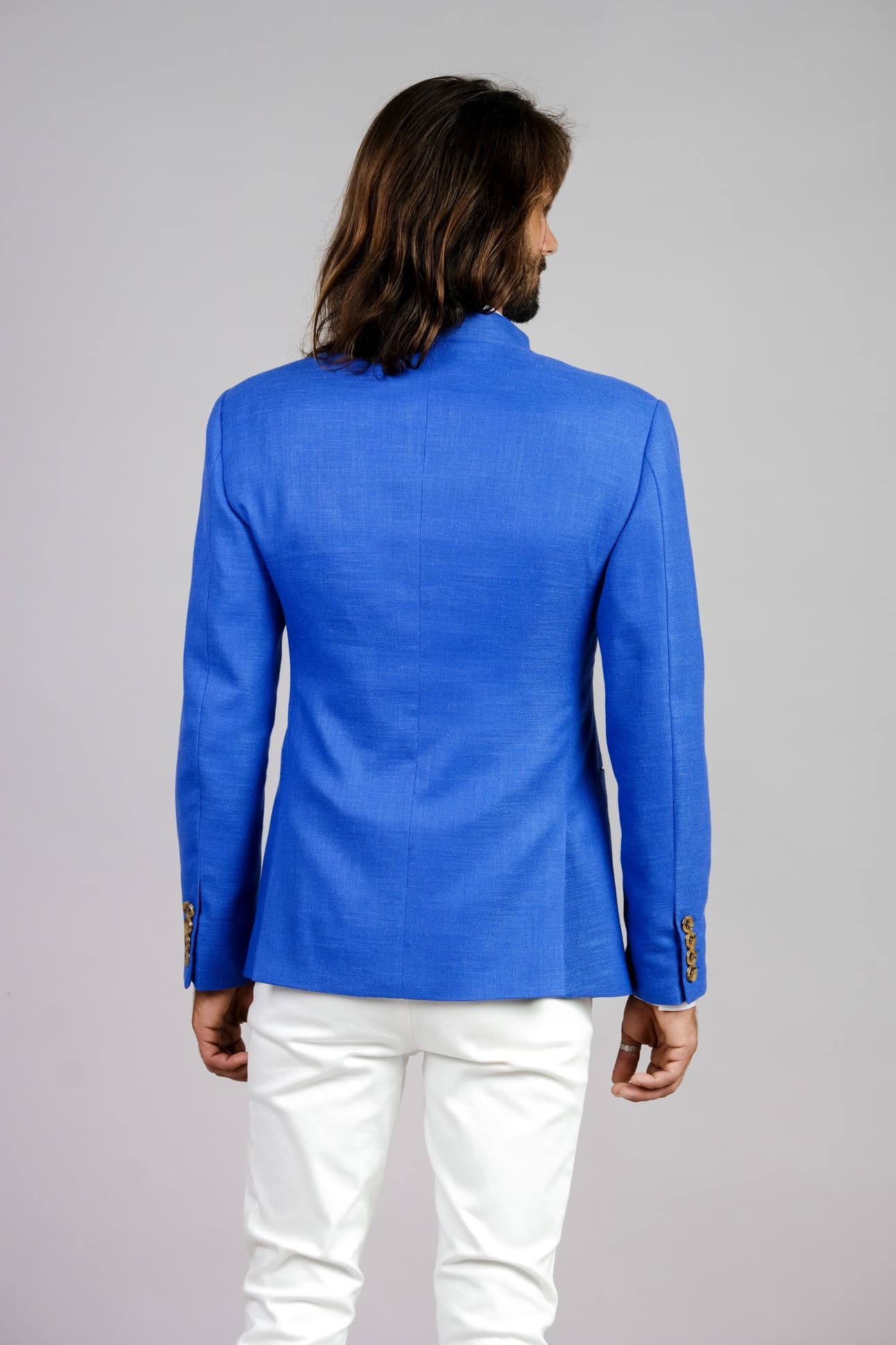 REGAL LINEN MANDARIN COLLAR JACKET