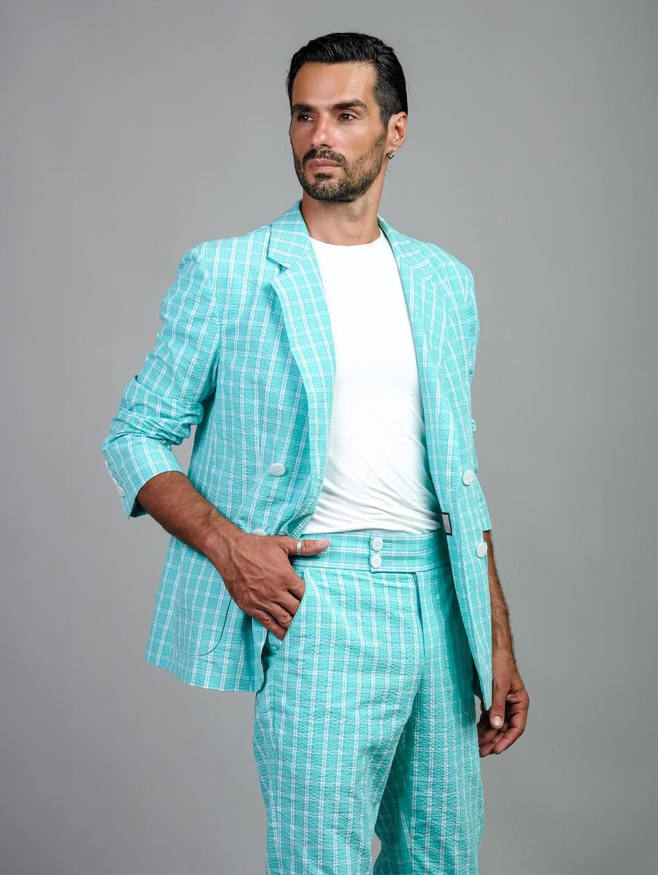 SUMMER BLUE CHECK JACKET