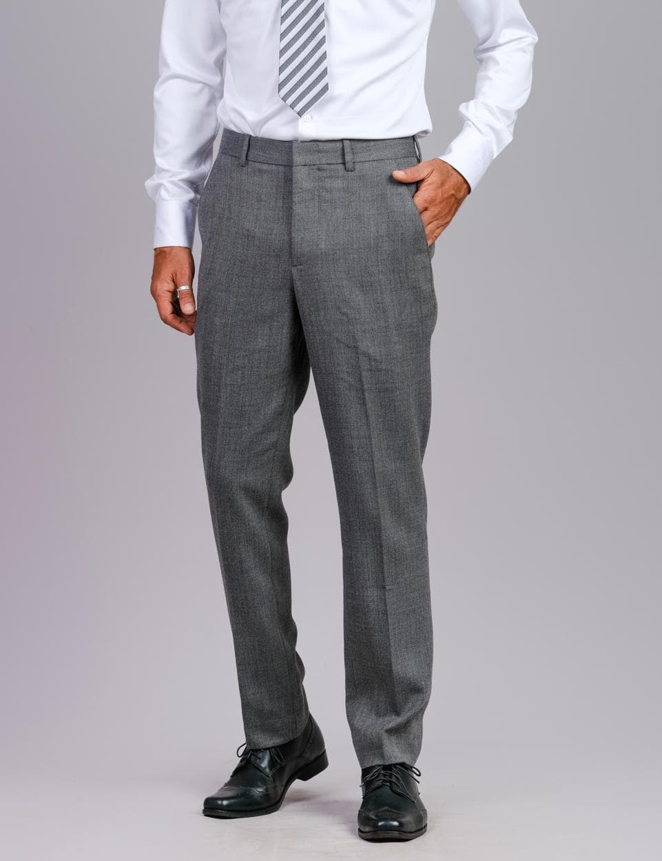 SILVER ESSENCE PREMIUM WOOL TROUSERS