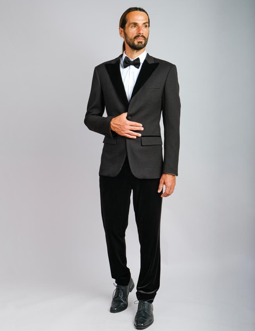 ELEGANT SLIM FIT BLACK TUXEDO 2-PIECE SUIT