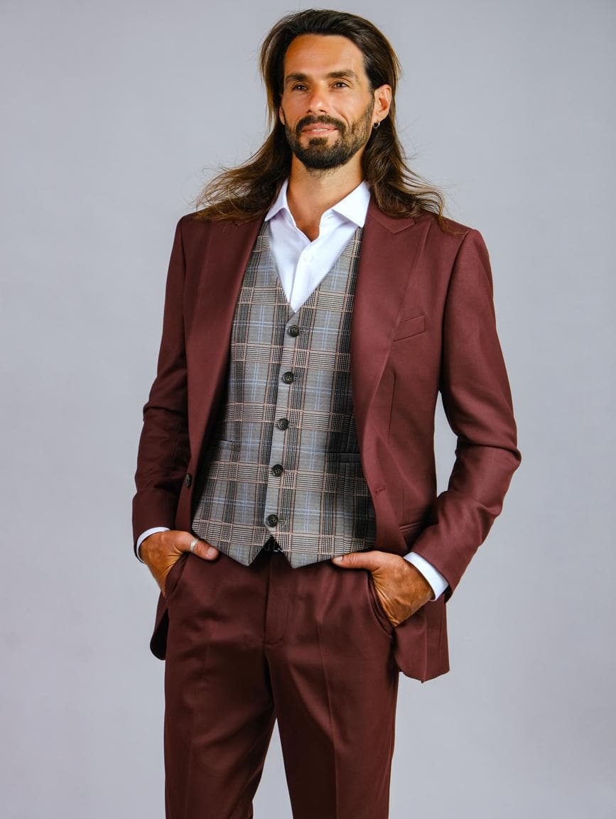 ITALIAN BURGUNDY WOOL JACKET