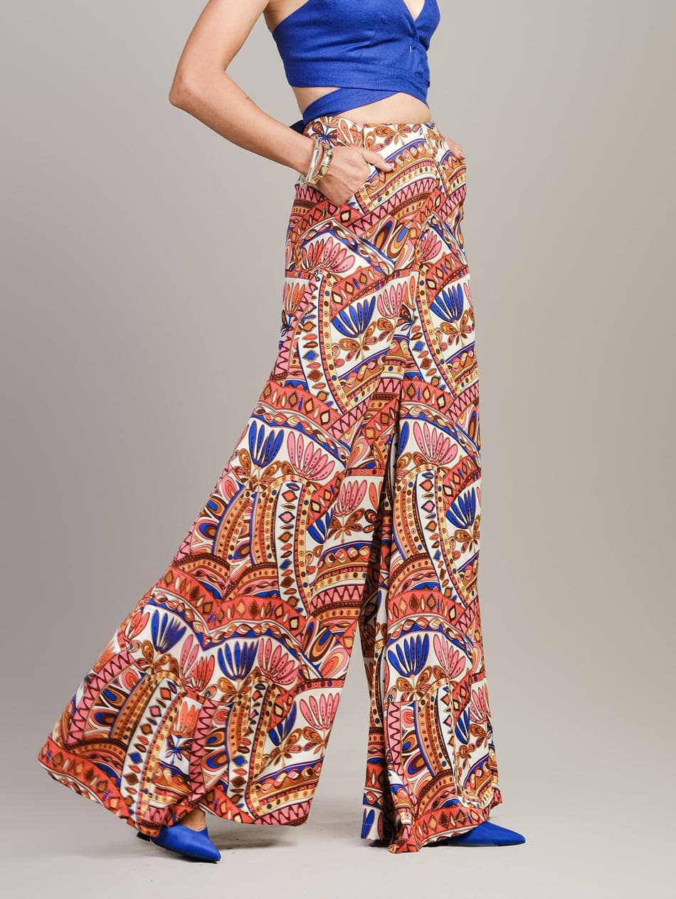 ESTIVAL SATIN SILK MAXI TROUSERS