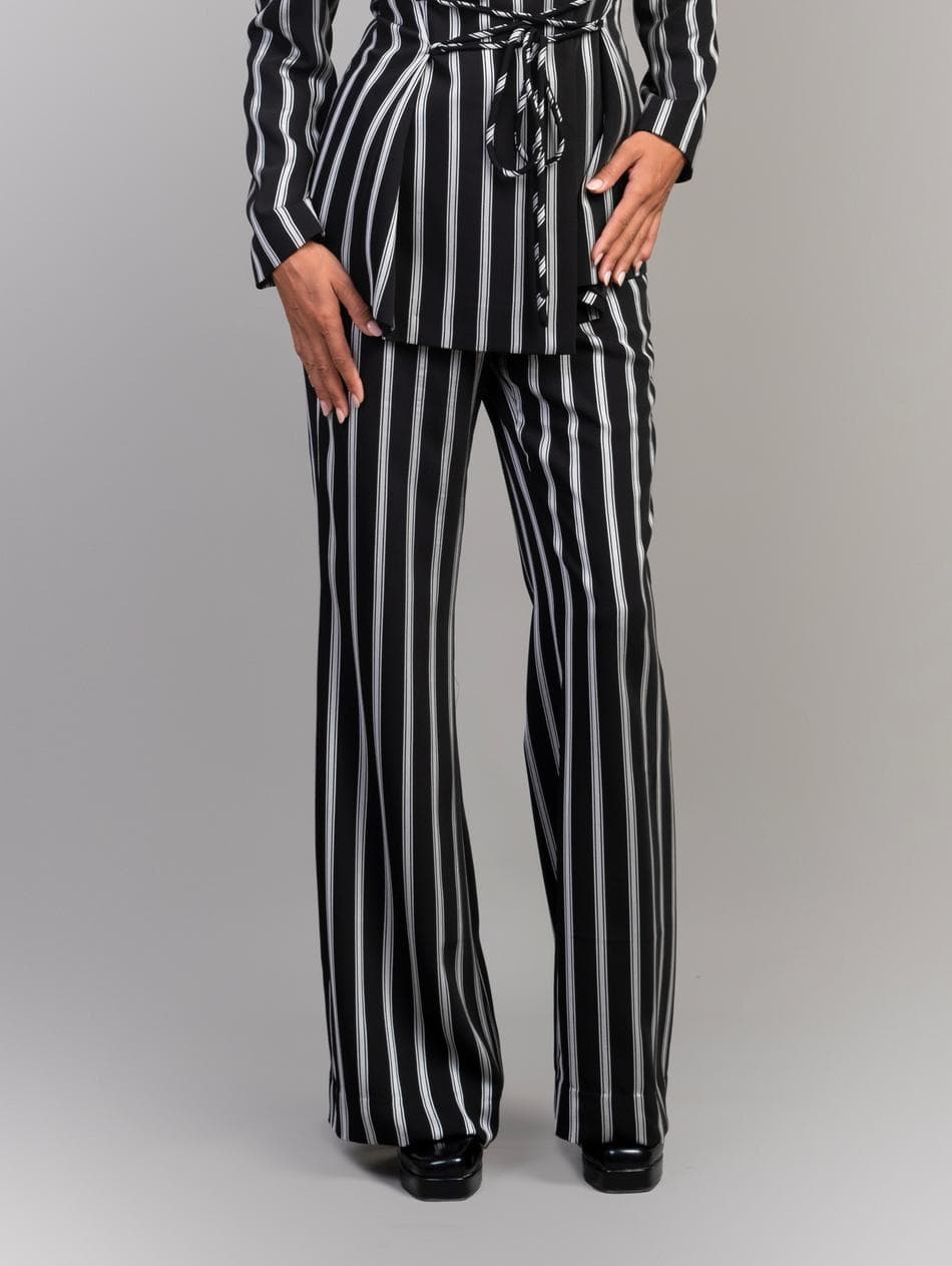 STRIKING BLACK & WHITE STRIPES TROUSERS