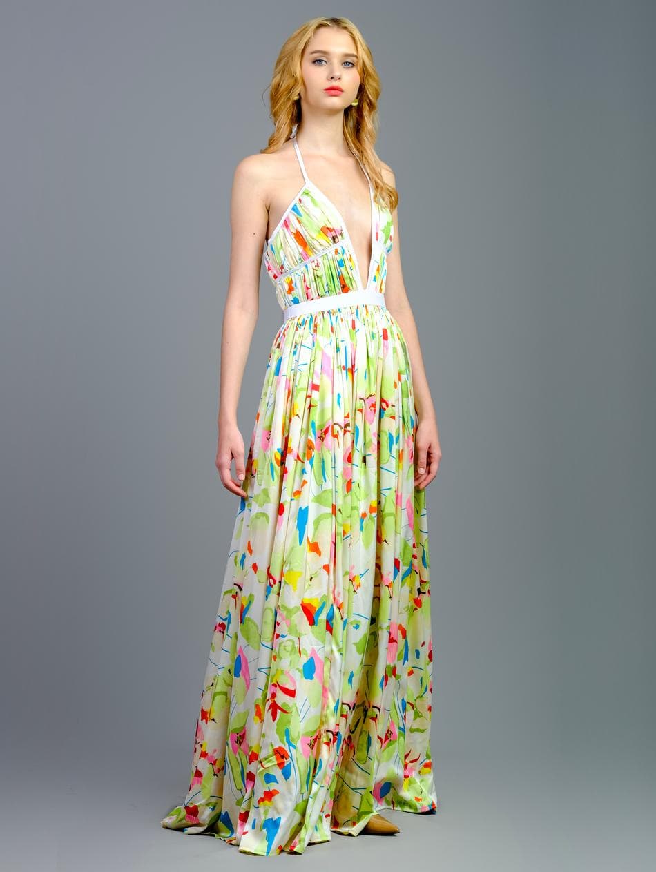 SUMMER SATIN SILK MAXI DRESS