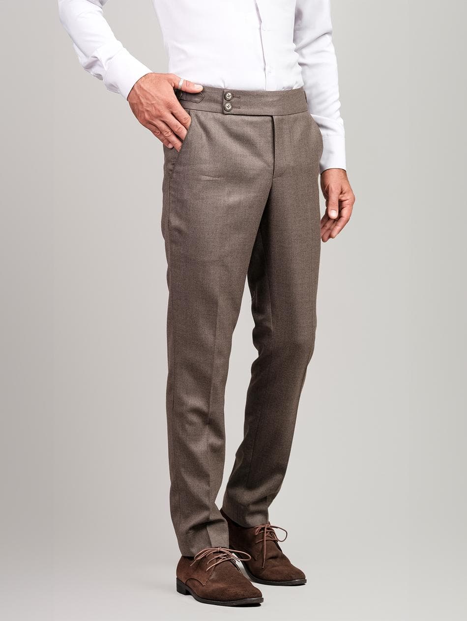 TOSCANA BROWN WOOL BLEND TROUSERS