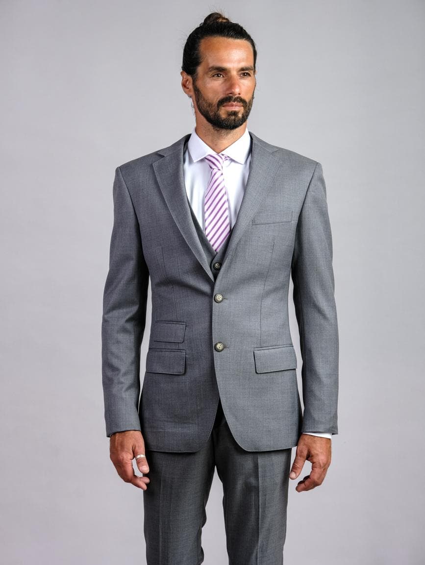 LUXURIOUS DARK GREY ITALIAN WOOL JACKET