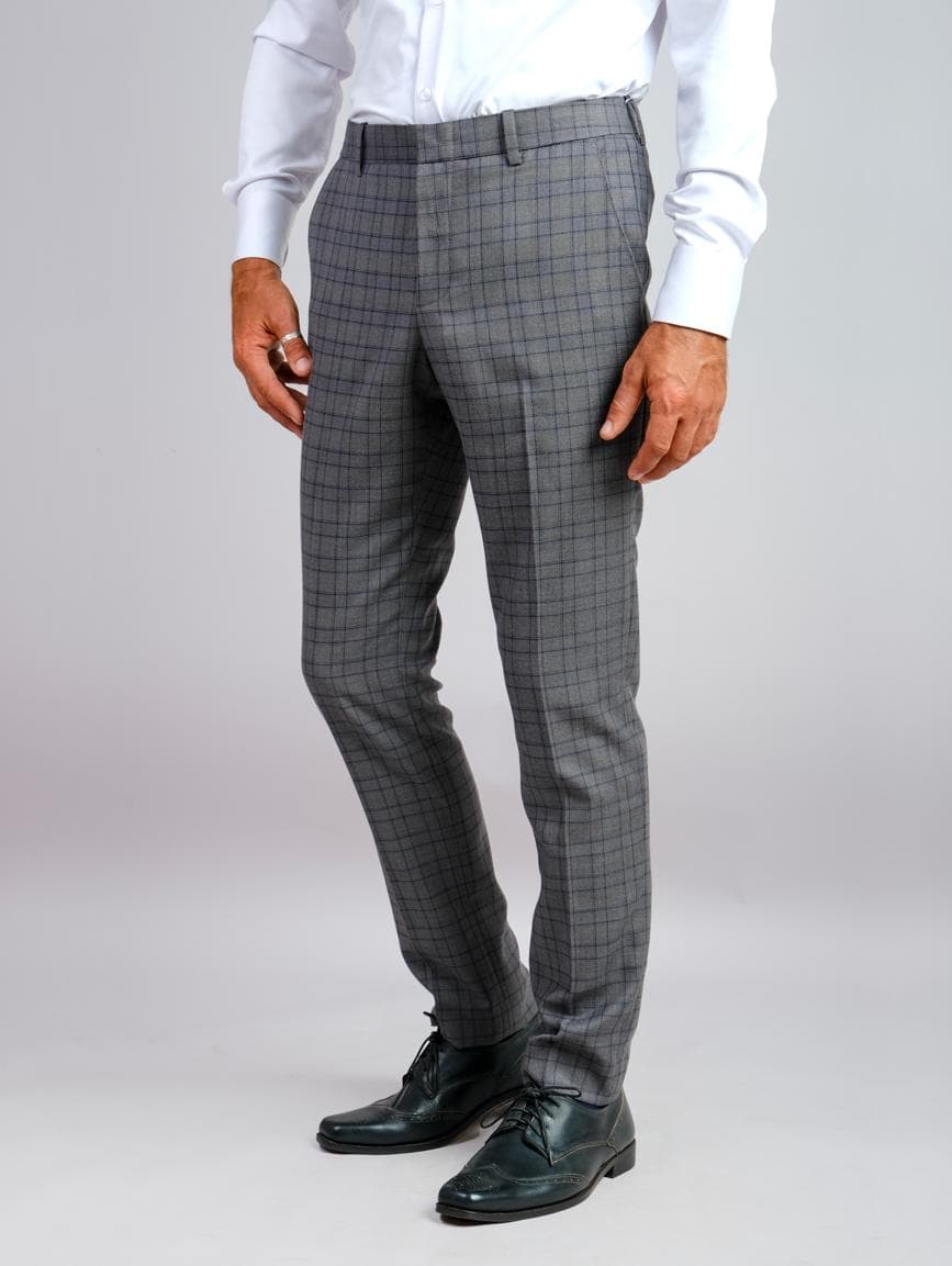 GREY CHECK TROUSERS