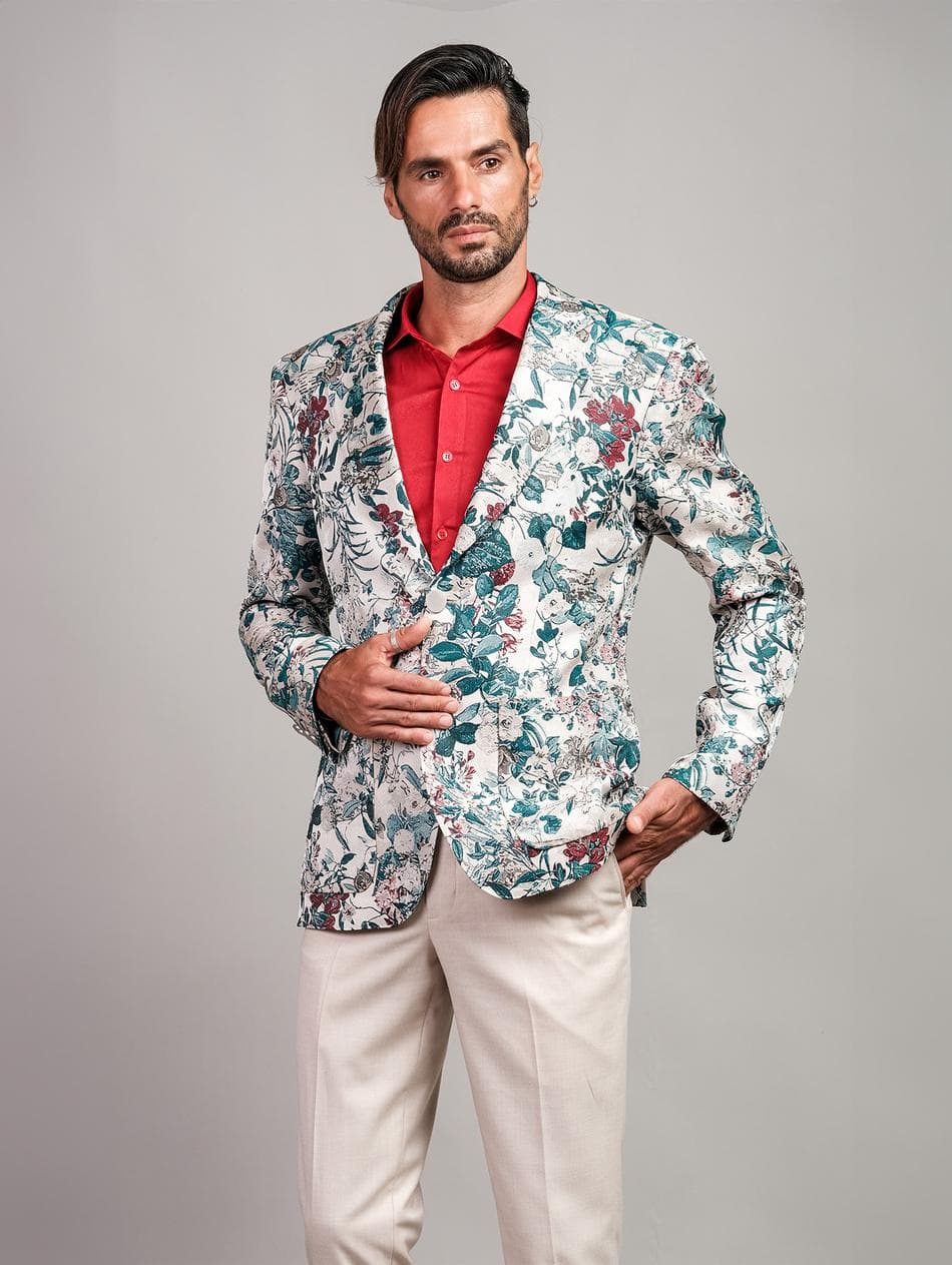 JACKET GẤM HOA VĂN THỜI TRANG
