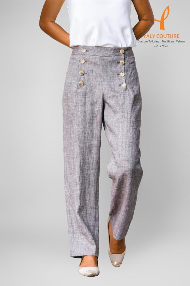 STYLISH BLUE LINEN TROUSERS