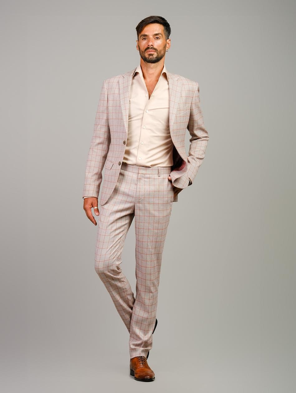 VITTORIO SLIM-FIT 2-PIECE CHECKERED SUIT