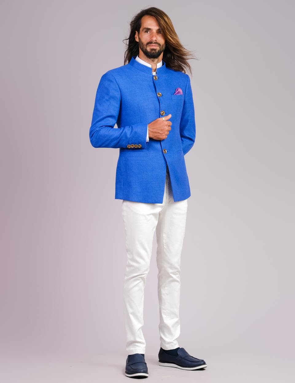 REGAL LINEN BLUE 2-PIECE SUIT