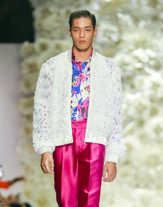 WHITE LACE BOMBERS JACKET 