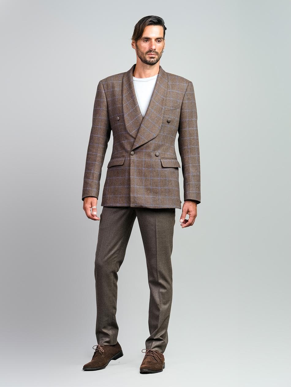 JACKET CARO VÀ QUẦN LEN Ý THỜI TRANG