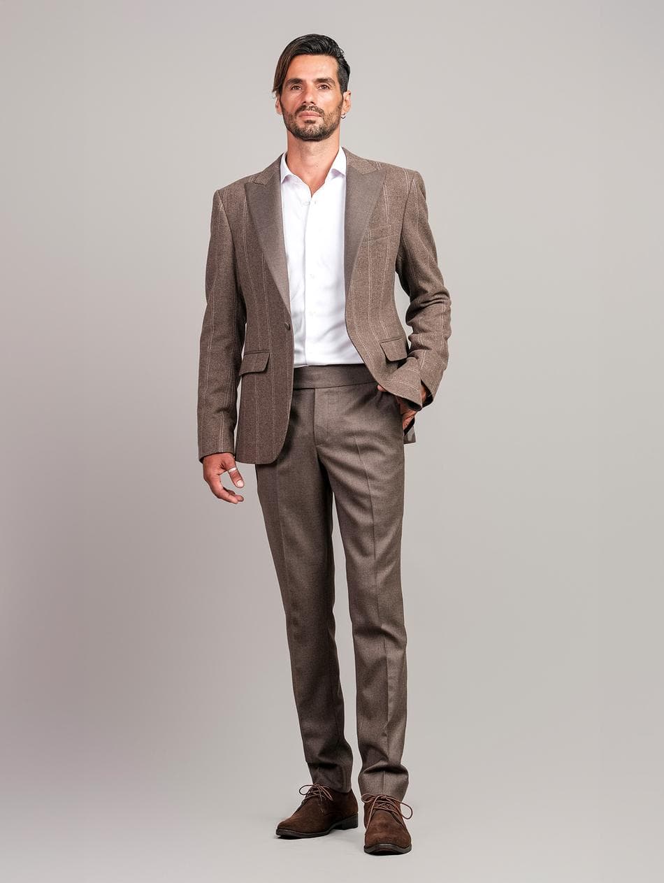 BỘ SUIT LEN Ý PHA PHỐI SỌC