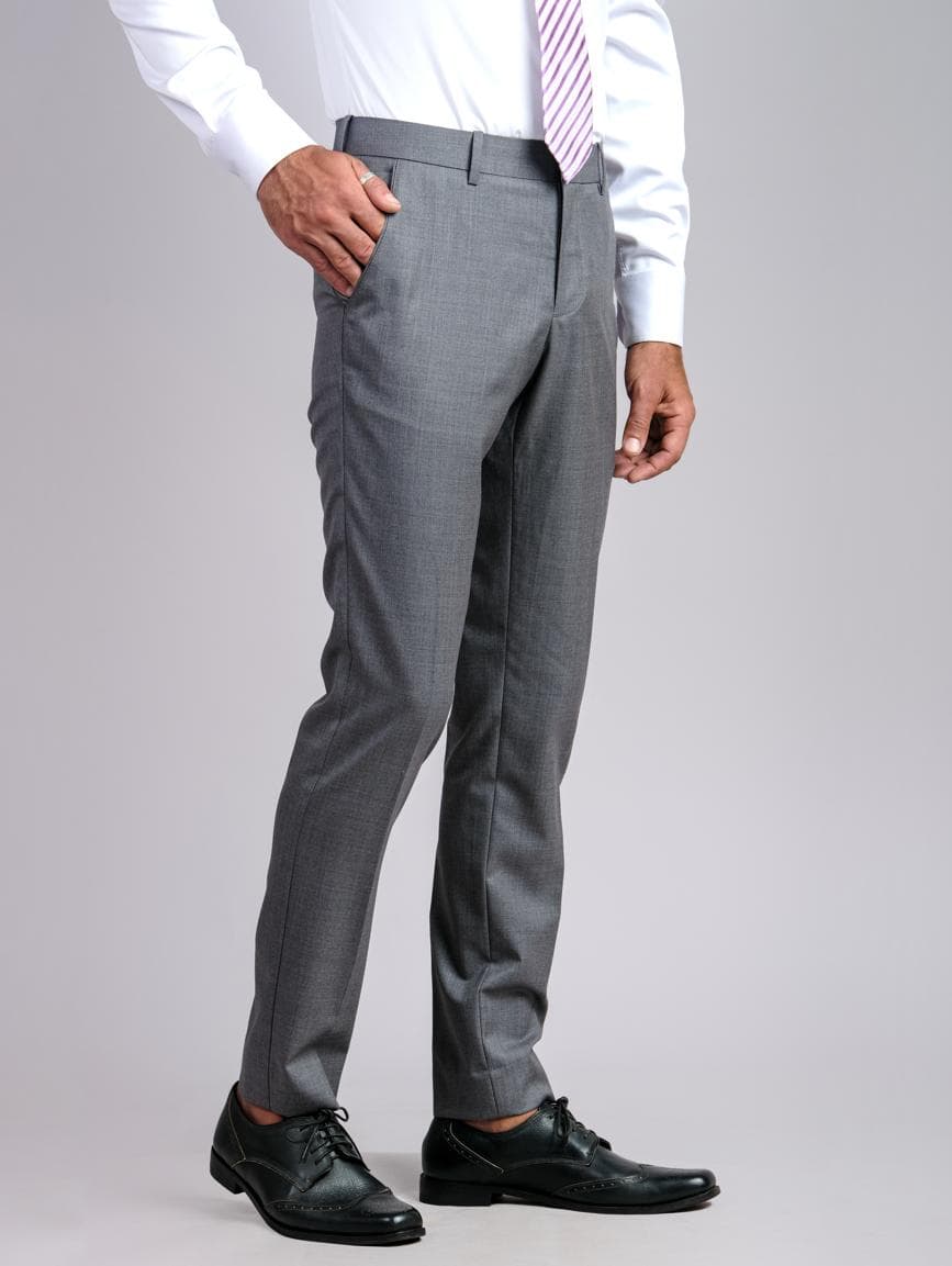 LUXURIOUS DARK GREY ITALIAN WOOL TROUSERS