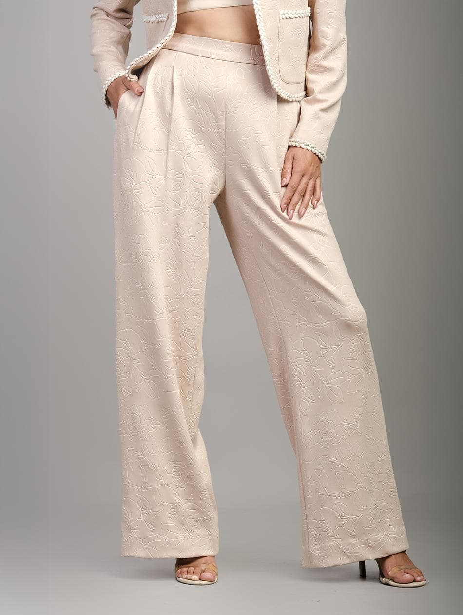 CHAMPAGNE CHIC WIDE-LEG TROUSERS