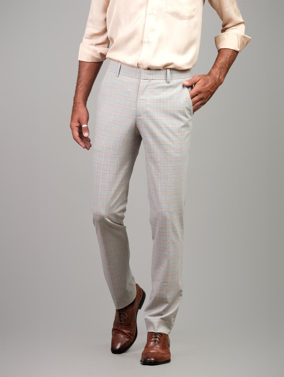 TUSCAN STRIPE WOOL BLEND TROUSERS