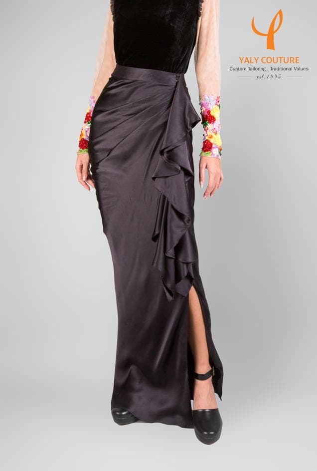 SILK FRONT PLEATED DRESS