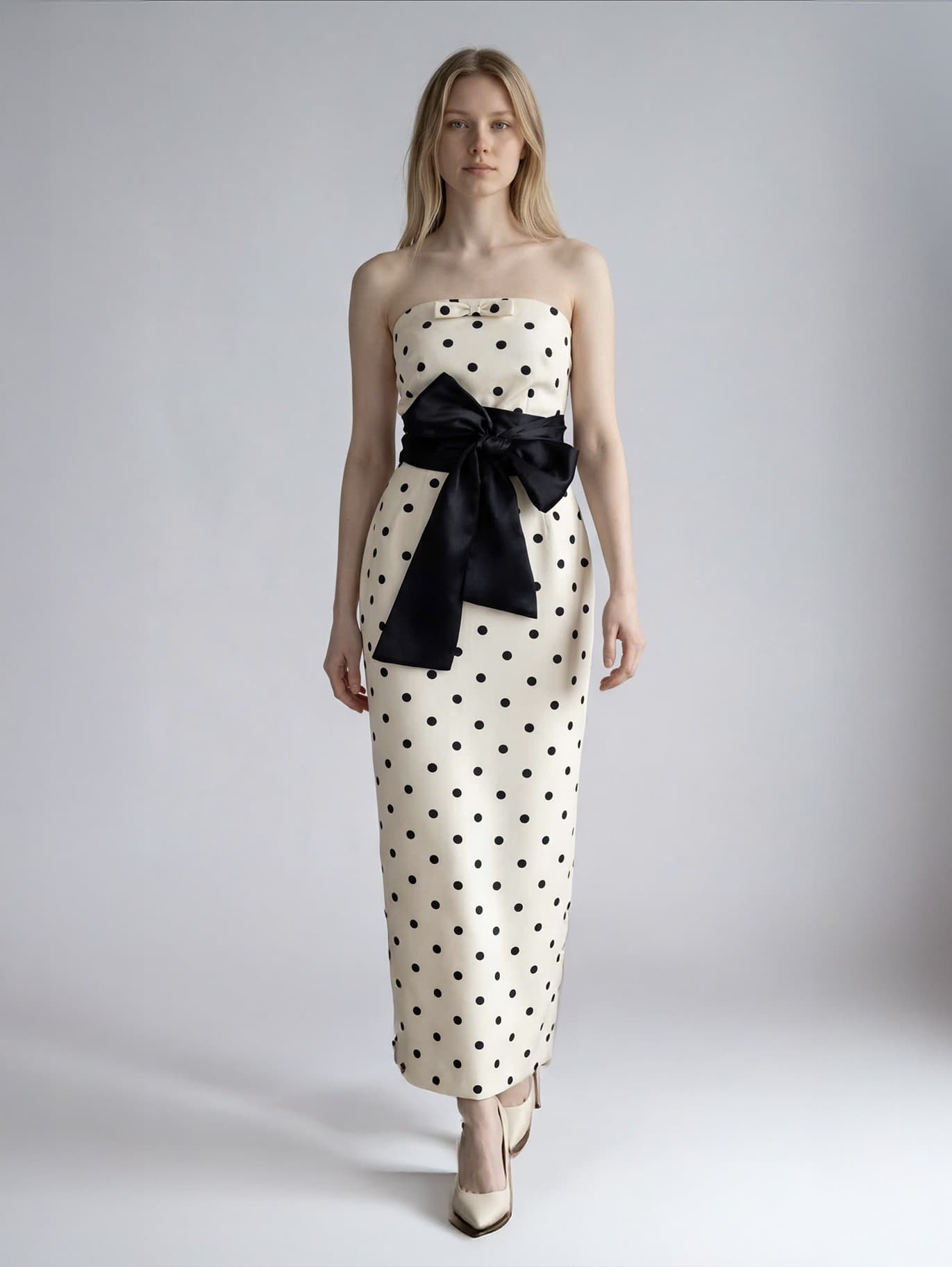 POLKA DOT COLUMN DRESS