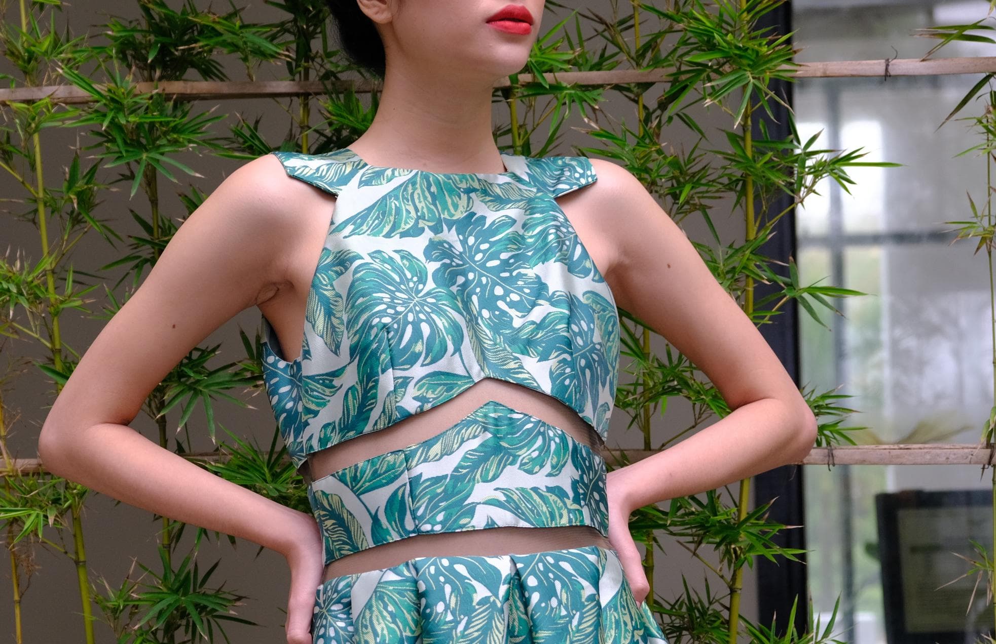 FLORAL PRINT BROCADE MIDI DRESS