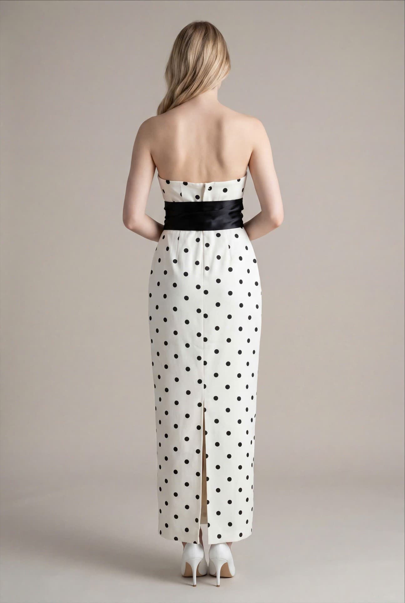 POLKA DOT COLUMN DRESS